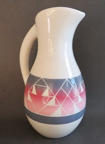 Vintage Ceramic Pitcher, Martin DeCory Native American Sioux Pottery