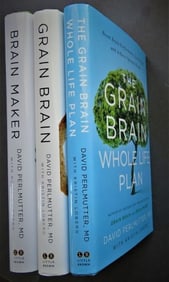 David Perlmutter, Set of 3 Books, Brain Diet, 1st Editions, 2013, 2015, 2016