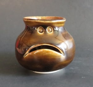 Ceramic Egg Separator Bowl + instruction label, Lis Burrows Pottery 1990s