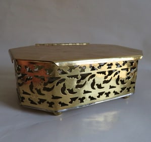 Brass Potpourri, Trinket Box, Metalsmiths Colony of Virginia, Denbigh, 1980s