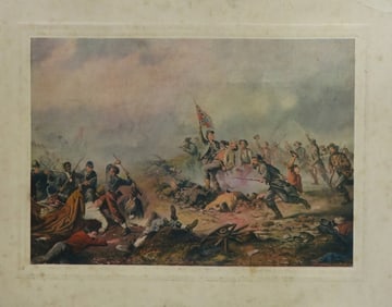 Battle of the Crater, Petersburg VA, Litho, 1907 & Description by Captain Carter Bishop