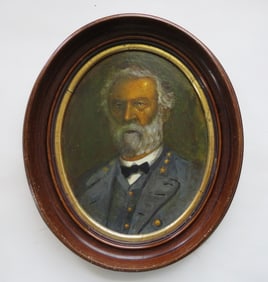 Portrait of General R.E. Lee, Oil Painting, Antique Frame, 1990s