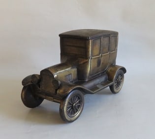 Vintage Brass Coin Bank, 1926 Ford, Banthrico, Chicago, 1950s