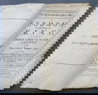 Richard Lord Bishop of Gloucester, Way to Stable Quiet Times, 1715, 1st/1st UK Ed.: "The Way to Stable and Quiet times: A Sermon Preach'd before the KING at the Cathedral Church of St. Paul, London, on the 20th of January, 1714: BEING The Day of Thanksgiving to Almighty God for bring