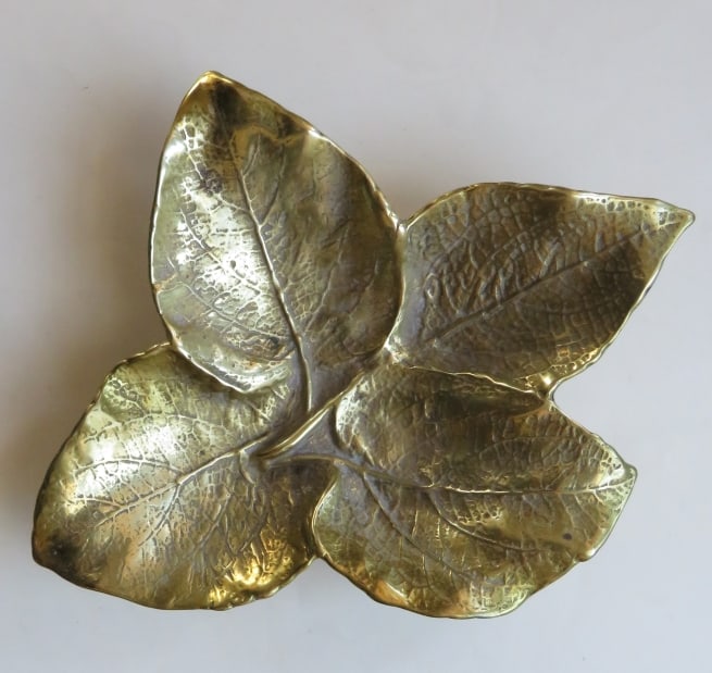 Hansen, Coleus Calavo Leaves Brass Bowl, 1963 Virginia Metalcrafters (1 of 8)