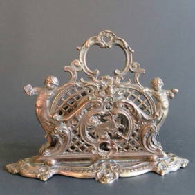 Antique Brass Letter Holder Bradley & Hubbard 1880s, signed, numbered (1 of 9)