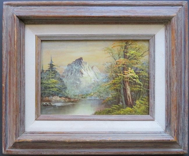 Vintage Small Landscape Oil Painting, 1980s Signed, Wood Framed (1 of 10)