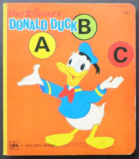 Disney, Donald Duck ABC, Little Golden Book, 1970 Unique Printing: "Donald Duck ABC" Little Golden Book published by Western Publishing Company, Racine, Wisconsin, copyright 1970 by Walt Disney Productions, printed in the Netherlands. This "Donald Duck ABC" was a uni