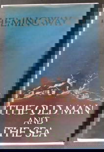 Ernest Hemingway, Old Man and the Sea, 1stEd. 2nd Print, 1952, Story: "The Old Man and the Sea", by Ernest Hemingway, published by Charles Scribner's Sons, Second Printing of the First Edition. Lacking the letter 'A' on the copyright page, otherwise the markings are ide