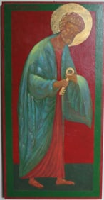 Apostle Peter, Byzantine Orthodox Icon Painted on Wood