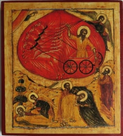 Prophet Elijah, Eastern Orthodox Icon, Litho on Wood