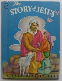 Gloria Glover, The Story of Jesus, Rand McNally 1stEd. 1949, Pointer illustrated