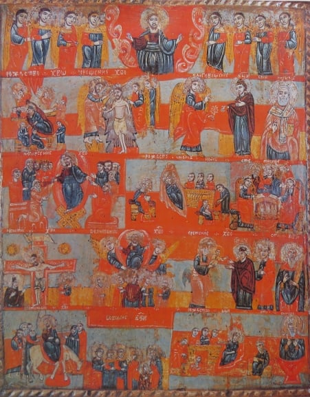 Icon with Calendar of Holy-Days, 18.Cent., Sofia National Gallery of Art, Color Litho (1 of 3)