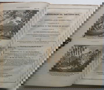 Buck, Theological Dictionary, Definitions,Terms of Divinity, Revised, US Ed., 1853: "A Theological Dictionary, containing Definitions of all Religious Terms; A Comprehensive View of Every Article in the System of Divinity; an Impartial Account of All the Principal Denominations