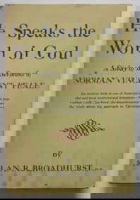 Broadhurst, He Speaks the Word of God, Norman Peale Sermons, 1stEd. 1963
