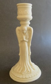 Vintage Bisque Gothic Style Praying Angels Candle Holder