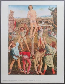 Antonio del Pollaiuolo, Martyrdom of Saint Sebastian, Litho Art Print 1950s