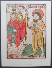 Glockendon, Saint Christopher and Saint John the Baptist, 1950s Art Litho Print