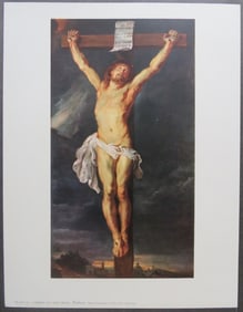Rubens, Christ Expiring on the Cross, Art Print Litho 1950s