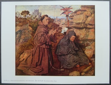 Jan van Eyck, Saint Francis of Assisi Receiving the Stigmata, Art Print Litho 1950