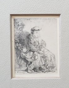 Rembrandt, Abraham Caressing Isaac c.1637, German Facsimile 1920s