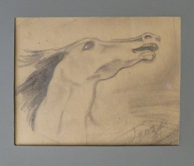 Horse, Original Mid Century Pencil Drawing, Signed, Framed (1 of 7)