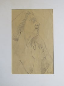 Dreaming, Original Pencil Drawing on Paper, Signed & Dated 1934