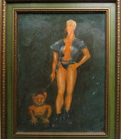 Queen Of The Night, Acrylics on Board Painting, 1980s, Framed