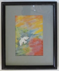 Victor Moreau, Gone with the Wind, Broken Wall, Acrylics on Paper, Framed, 1980s