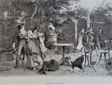 Frederik Kaemmerer, The Dispute, Antique Photogravure Goupil 1881