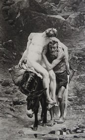 Morot, The Good Samaritan, Antique Photogravure Goupil 1881