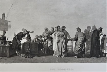 Jean Louis Hamon, The Jugglers, Antique Photogravure Goupil 1881