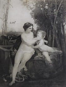 Aime Baudry, Fortune and the Infant, Antique Photogravure Goupil 1881