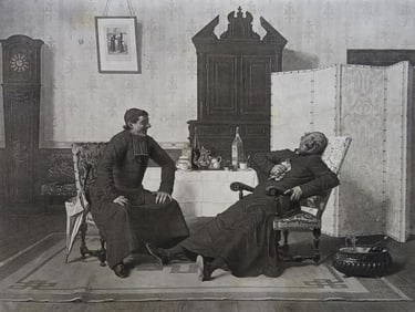 Leo Herrmann, A Good Story, Antique Photogravure Goupil 1881