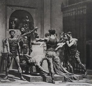 Leon Glaize, Conjuration, Royal Conspirators, Antique Photogravure Goupil 1881