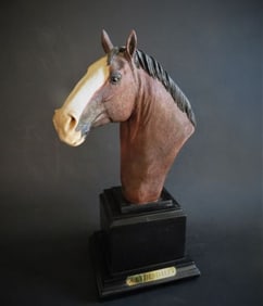 Carlos Estevez, Clydesdale Horse Sculpture Signed, Mixed Media 1990s