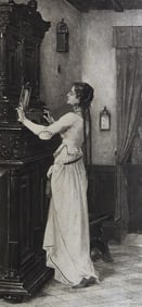 James Bertrand, Marguerite Tempted, Faust, Antique Photogravure, Goupil 1881