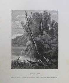 Jean-Baptiste-Camille Corot, Evening, Antique Wood Engraving, Goupil 1881