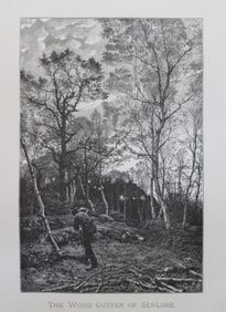 Leon Pelouse, The Wood Cutter of Senlisse, Antique Wood Engraving, Goupil 1881