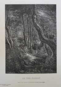 Eugene Desjobert, In the Forest, Antique Wood Engraving, Goupil 1881
