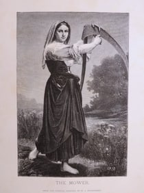 William-Adolphe Bouguereau, The Mower, Antique Wood Engraving, Goupil 1881