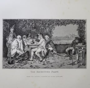 Julien Le Blant, The Recruiting Party, Antique Wood Engraving, Goupil 1881