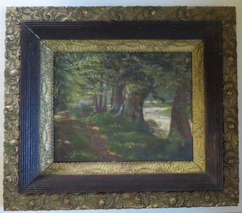 Wilhelm Boehme-Brauer, Impressionist Landscape, 1890s-1910s, Oil Painting: Impressionist Landscape by Wilhelm Boehme-Brauer (1875-?), German artist, active Berlin, Germany in the late 19th - early 20th century, oil on stretched canvas, signed "W. Boehme - Br." in the lower