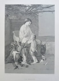Coomans, The Reproof, 1871 Steel Engraving by Joseph Desmannez, 1886