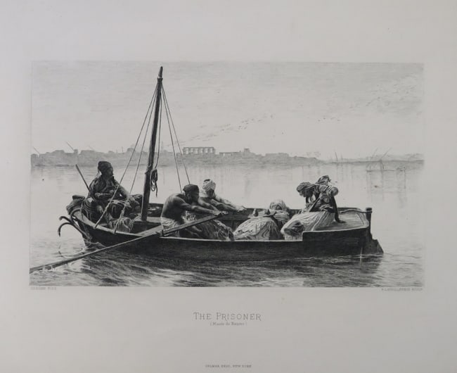 Jean-Leon Gerome, The Prisoner, Steel Engraving Frederic Laguillermie, Hess 1880s (1 of 9)