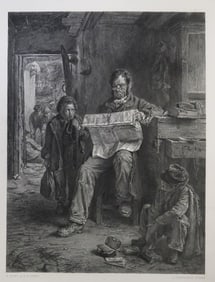 Erskine Nicol, Kept In, 1871 Steel Engraving James Stephenson, Hess 1880s