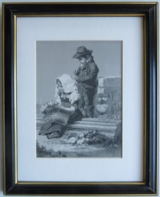 Gabe, Childrens Offering, 1880s, Steel Engraving Smith, Hess 1880s, Framed