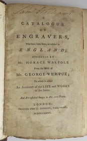 Horace Walpole, Catalogue of English Engravers, 1782 Edition