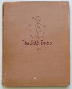 Saint-Exupery, Little Prince 1st Edition, 1st Print Reynal 1943, illusrated: "The Little Prince" by Antoine De Saint-Exupery, First Edition, First Printing, published by Reynal & Hitchcock, New York, 1943. Points of the first printing of the first edition: salmon color cloth,