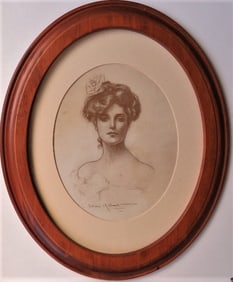 Allan Gilbert, Marguerite, Antique Victorian 1901 Lithograph, Framed